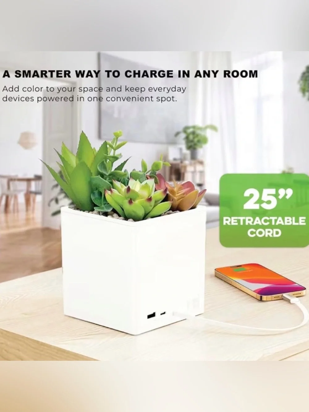 Tech² Power Bloom 45W Succulent Plant Fast Charging POWER BLOOM Station USB C&A